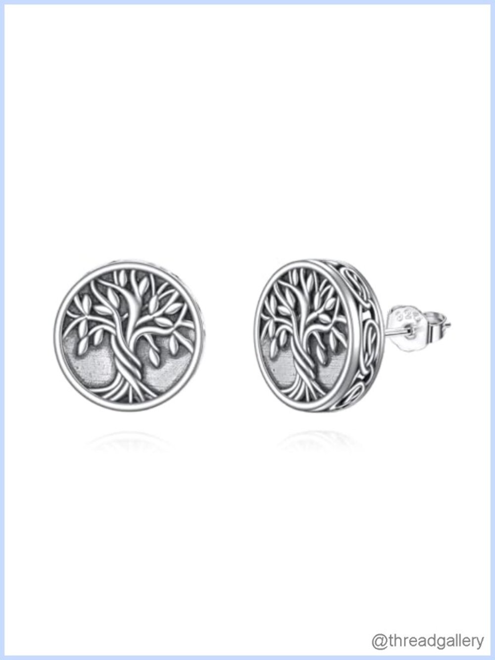 Sterling Silver Celtic Tree of Life Stud Earrings Hypoallergenic